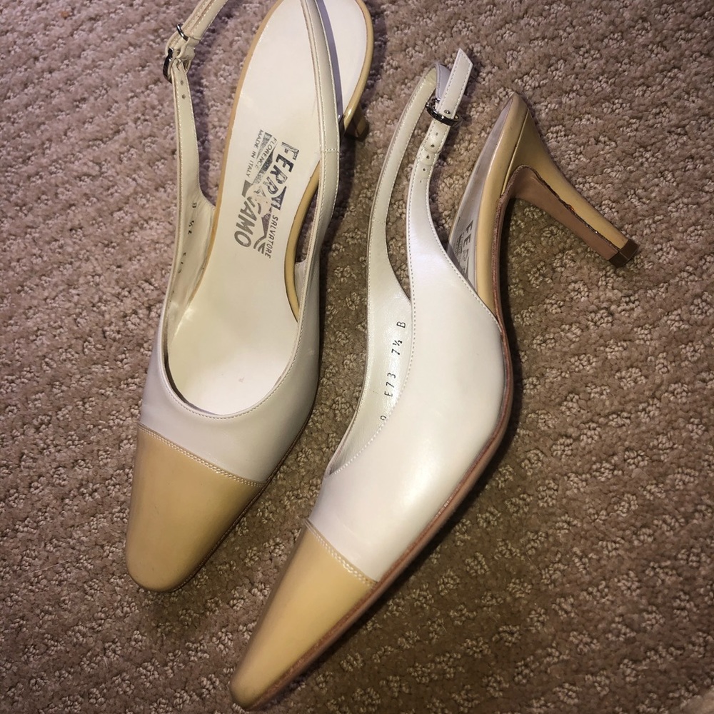Salvatore Ferragamo leather slingback heels